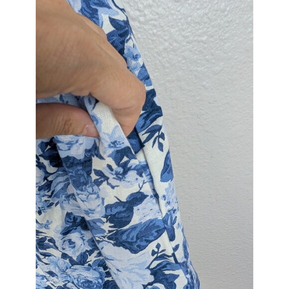 Abercrombie Mini Linen Dress White Blue Floral Size Small - Picture 4 of 9